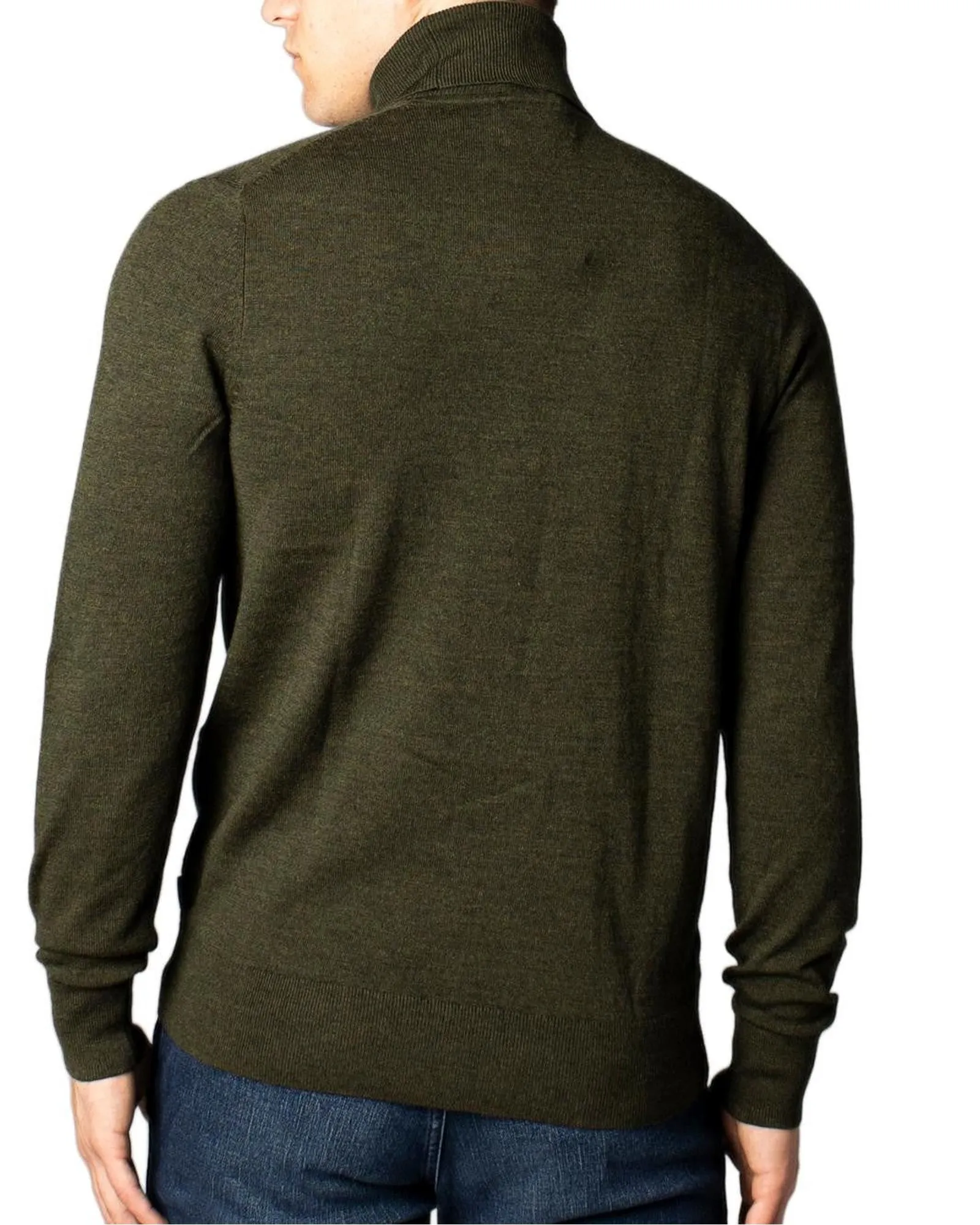 Green Long Sleeve Turtleneck Knitwear