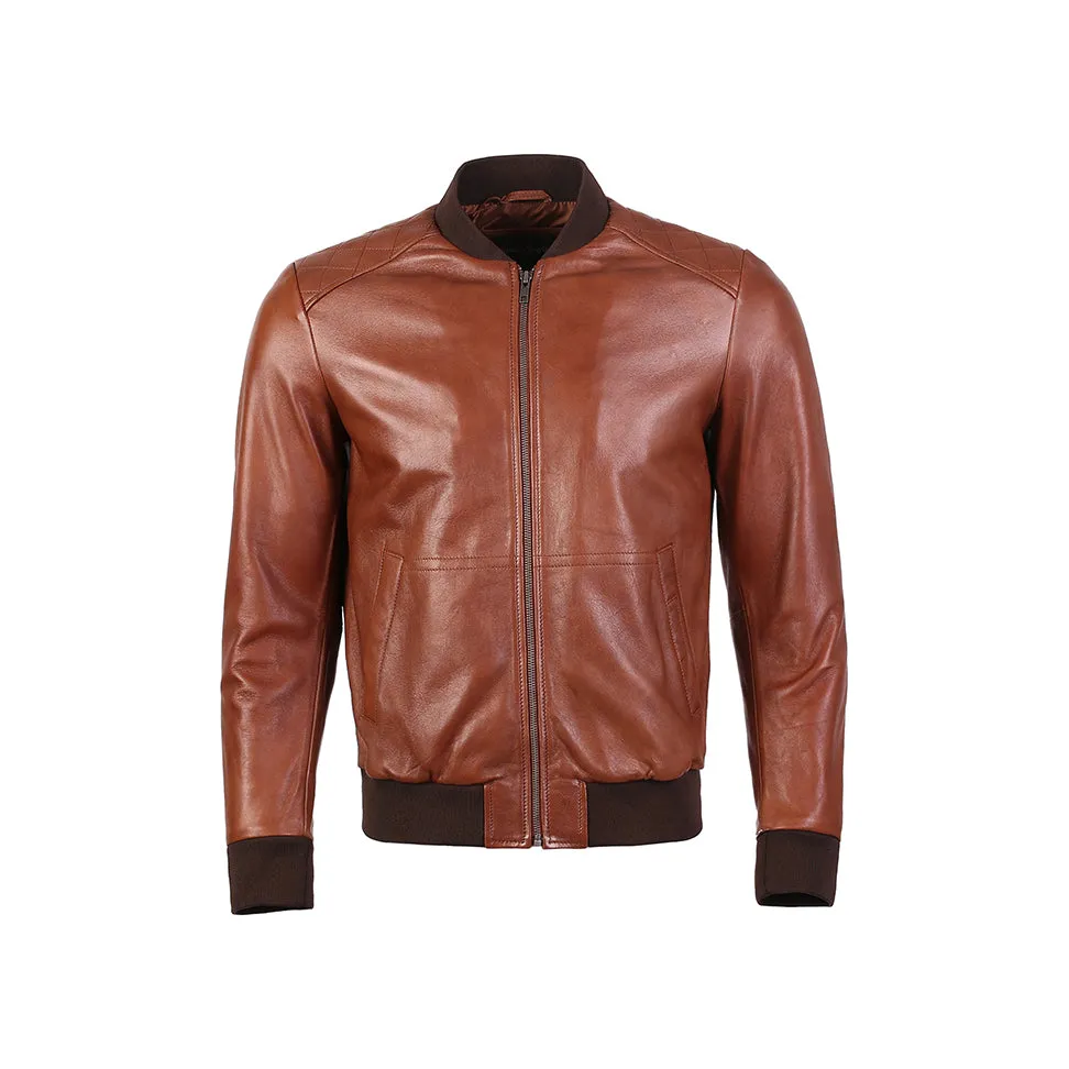 Greer Mens Wax Finish Sheep Leather Jacket