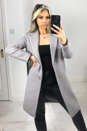 Grey Long Teddy Coat