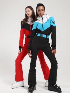 Gsou Snow Retro Belted Slim Ski Jumpsuit - US ONLY