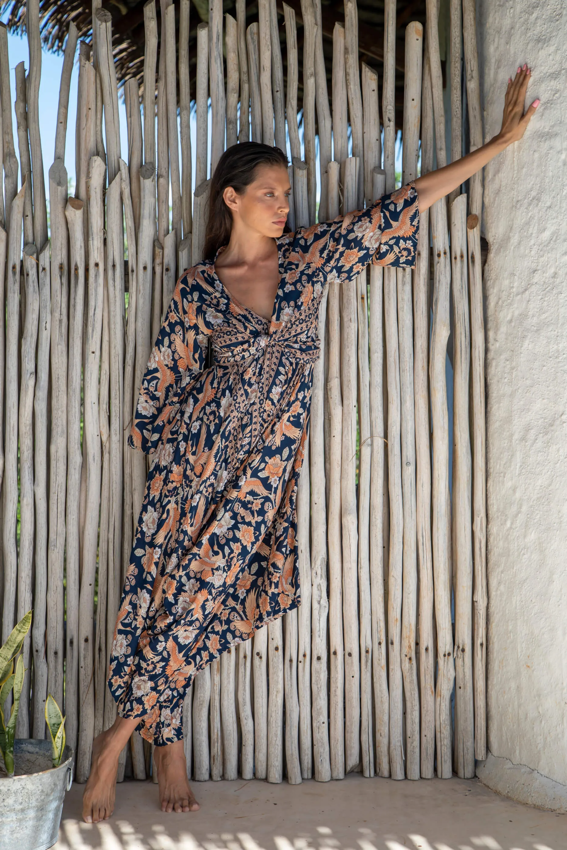 Gypsy Jumpsuit in Premium Turks and Caicos Navy Orange