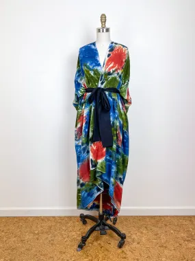 Hand-Dyed High Low Kimono Earth Tones Watercolor