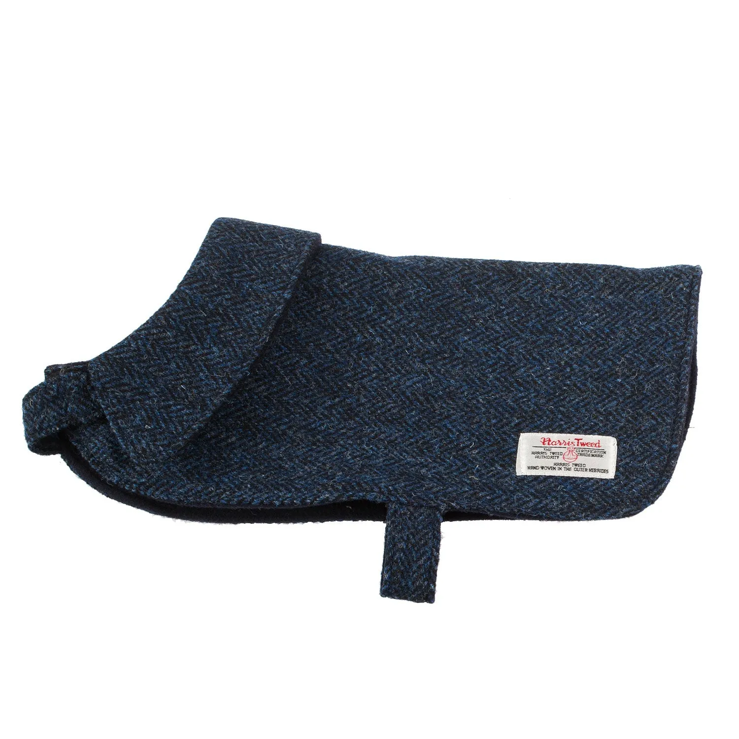 Harris Tweed Dog Coat Blue Herringbone