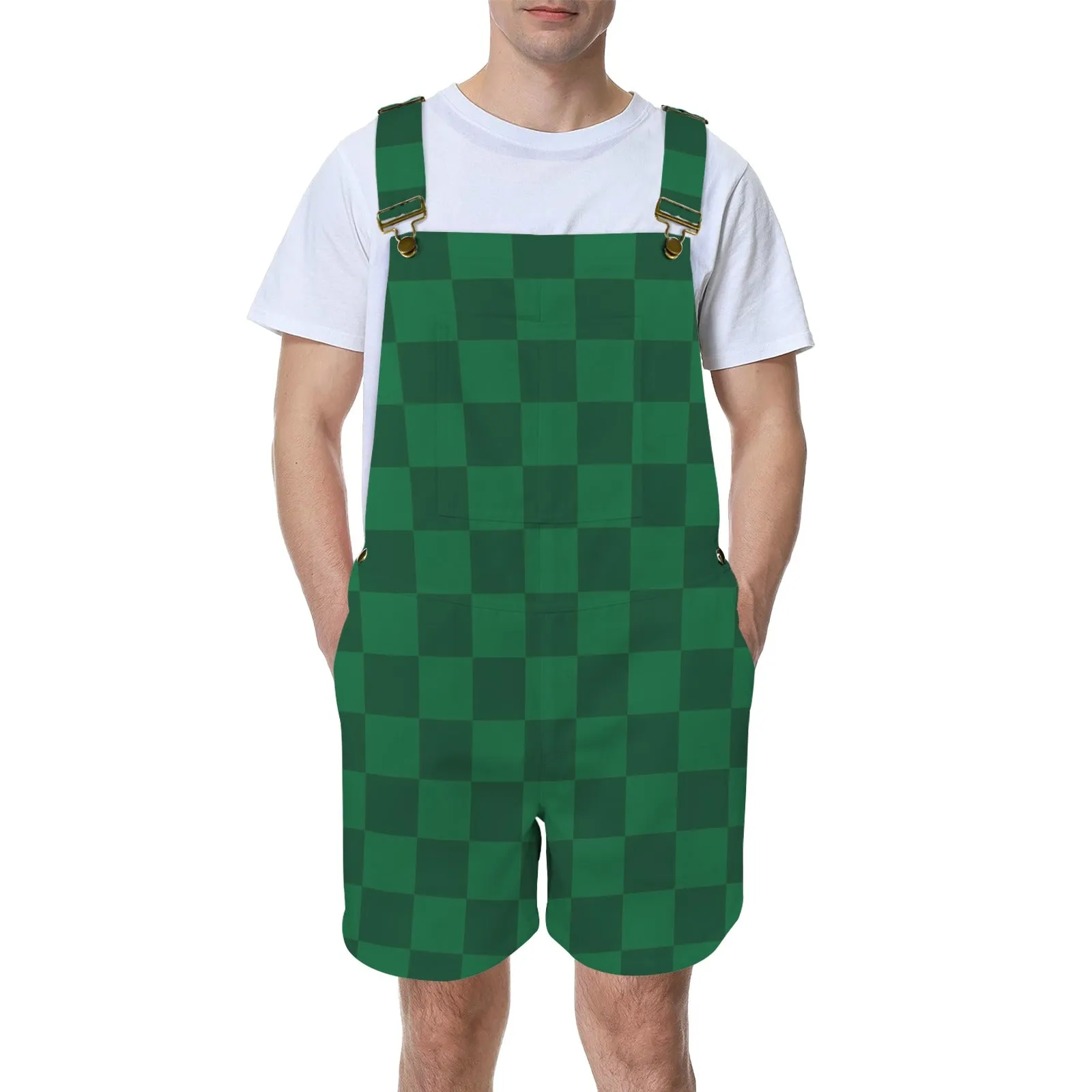 Holiday Checkers Unisex Shorts Suspender Jumpsuit (Model L78)