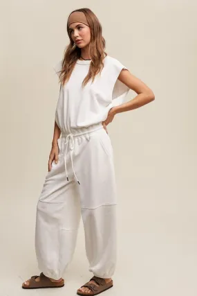 Hot Girl Athleisure French Terry Loose Jogger Jumpsuit