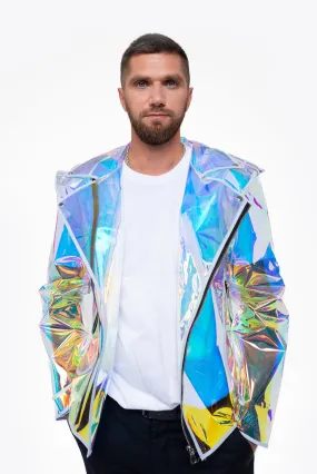 Iridescent Men's Biker Jacket! Gloss Moto Jacket