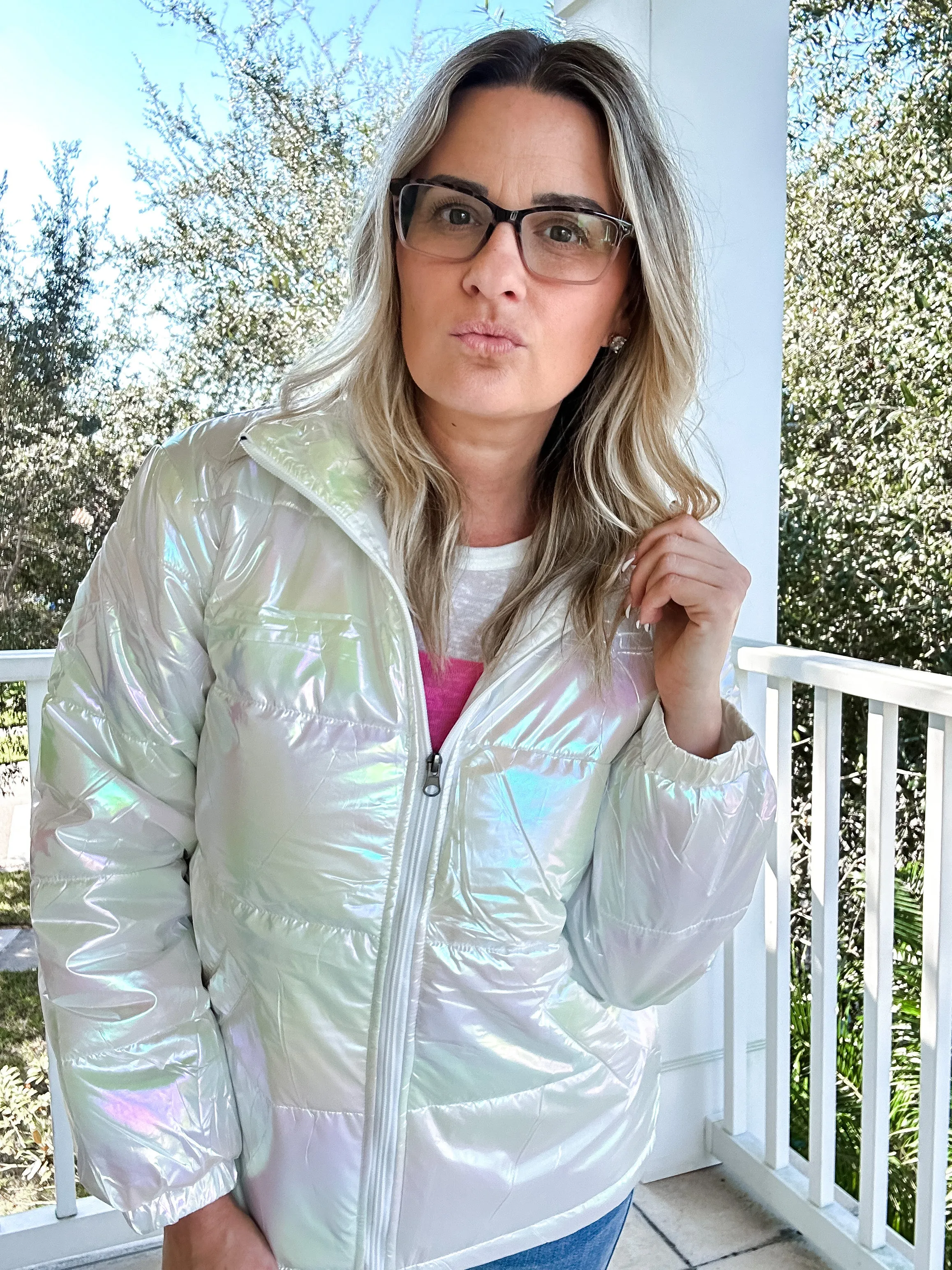 Iridescent Puffer Jacket