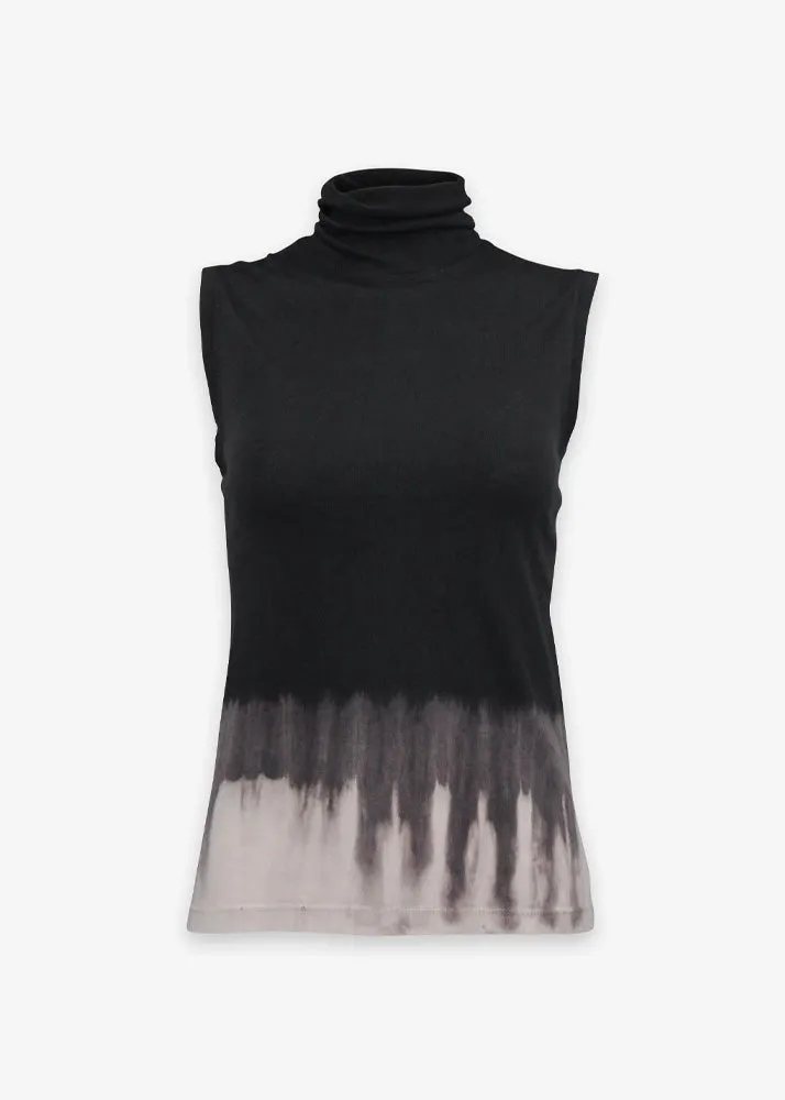 Jersey Sleeveless Turtleneck - Black Horizon