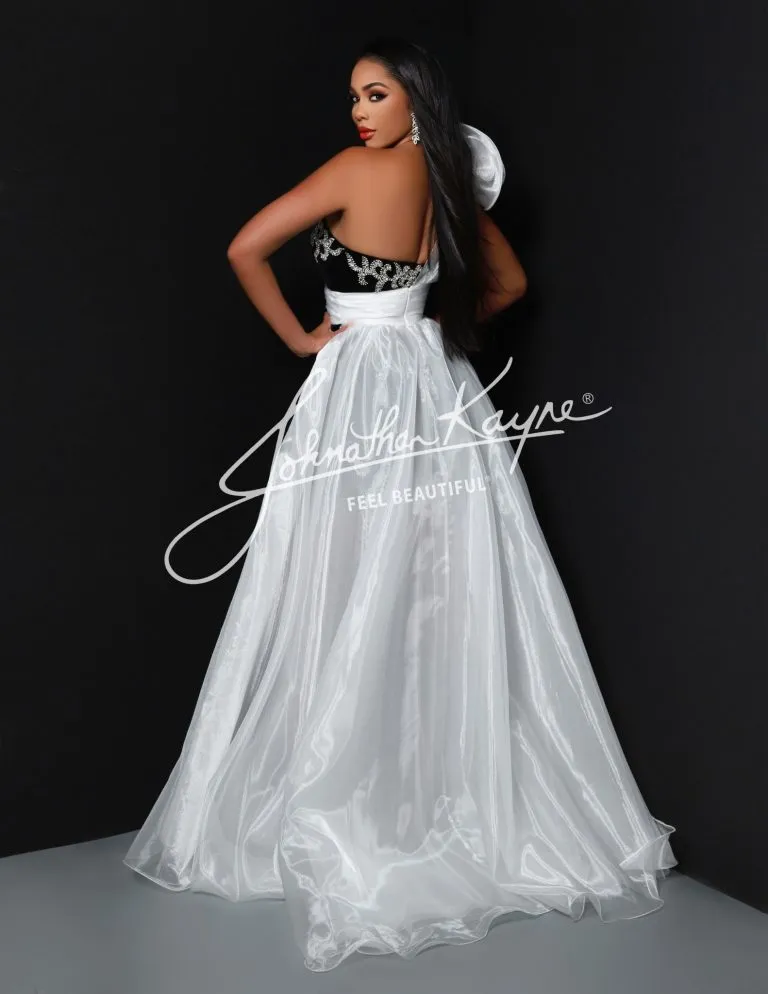 Johnathan Kayne Overskirt 2 One Shoulder Ruffle Pageant Overskirt Organza Formal Accessory