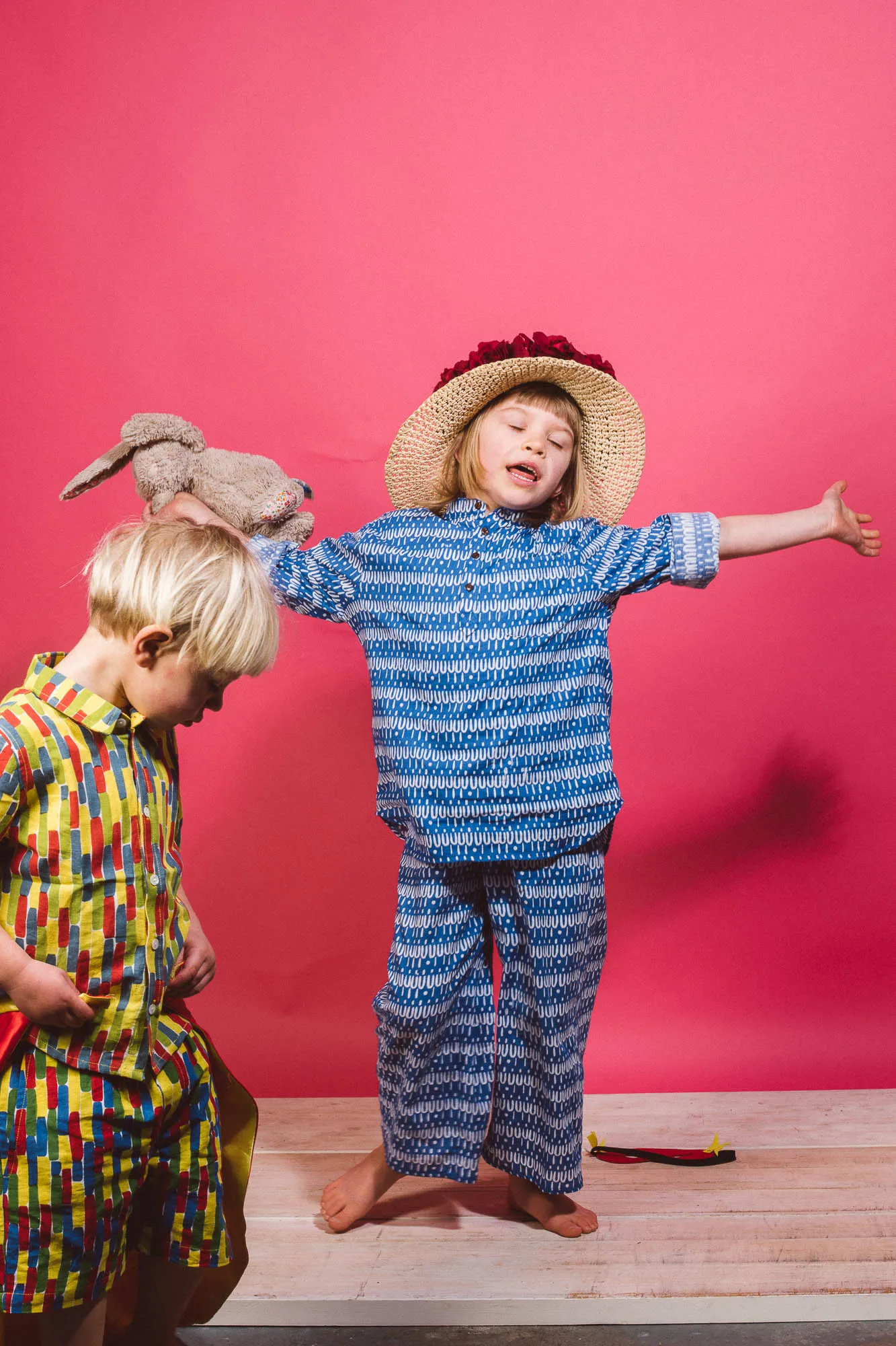 Kid's Jumpsuit in 'Scallop on Blue'