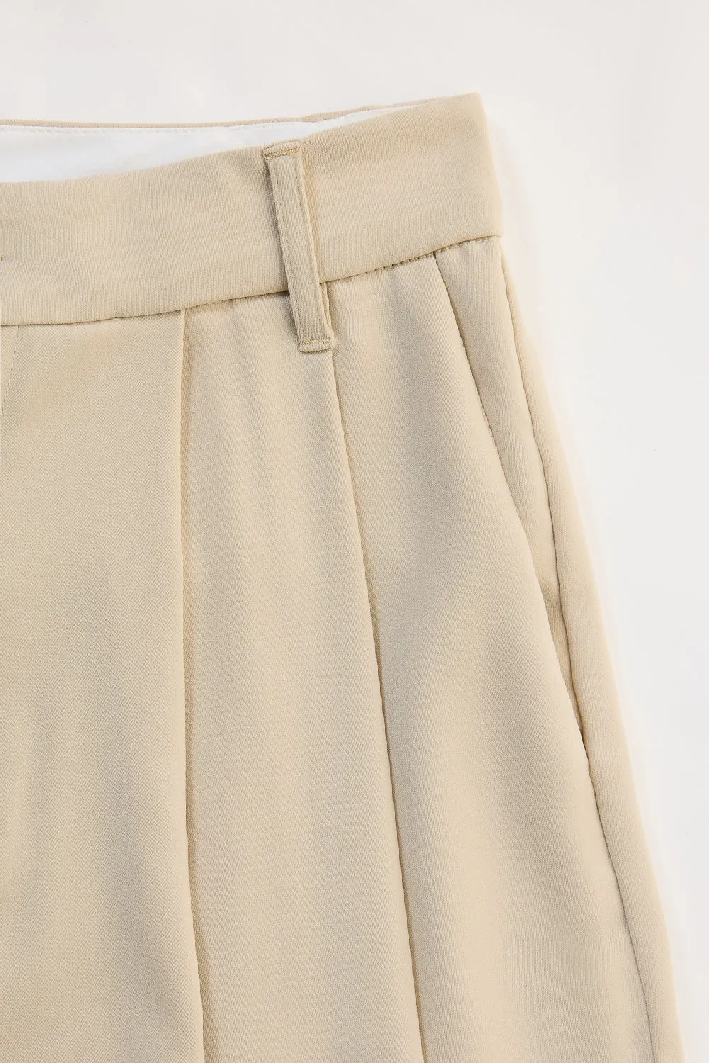 Light Khaki Flared Formal Korean Pants