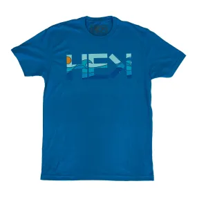 LOGO WAVE TEE IN TURQUOISE