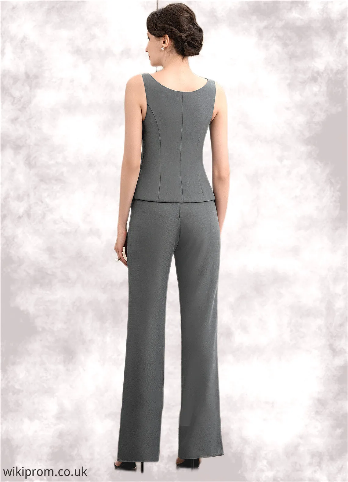 Lorelei Jumpsuit/Pantsuit Scoop Neck Ankle-Length Chiffon Mother of the Bride Dress SWK126P0014890