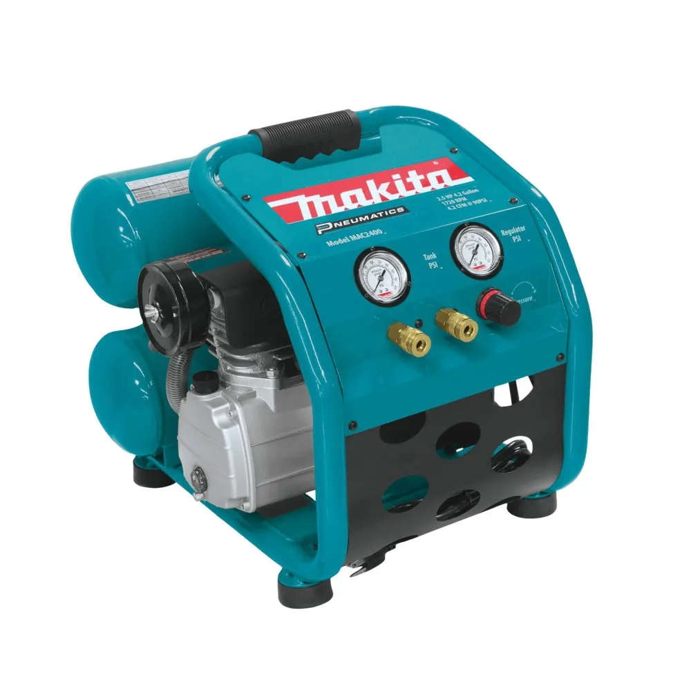 Makita MAC2400 Portable Twin Stack Air Compressor, 130 Psi. 2.5 HP