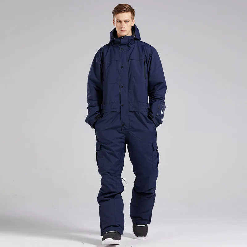 Men's Blue Magic All Weather Mountain Discover One Piece Ski Jumpsuit Winter Snowsuits