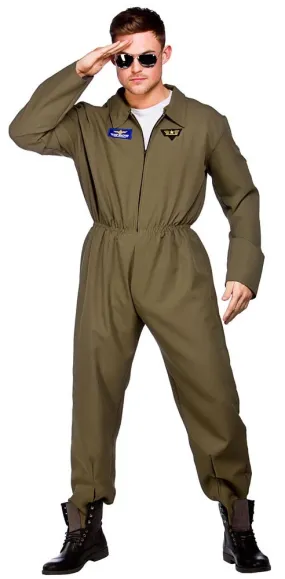 Men's Top Shot Pilot Air Force Military Uniform Costume