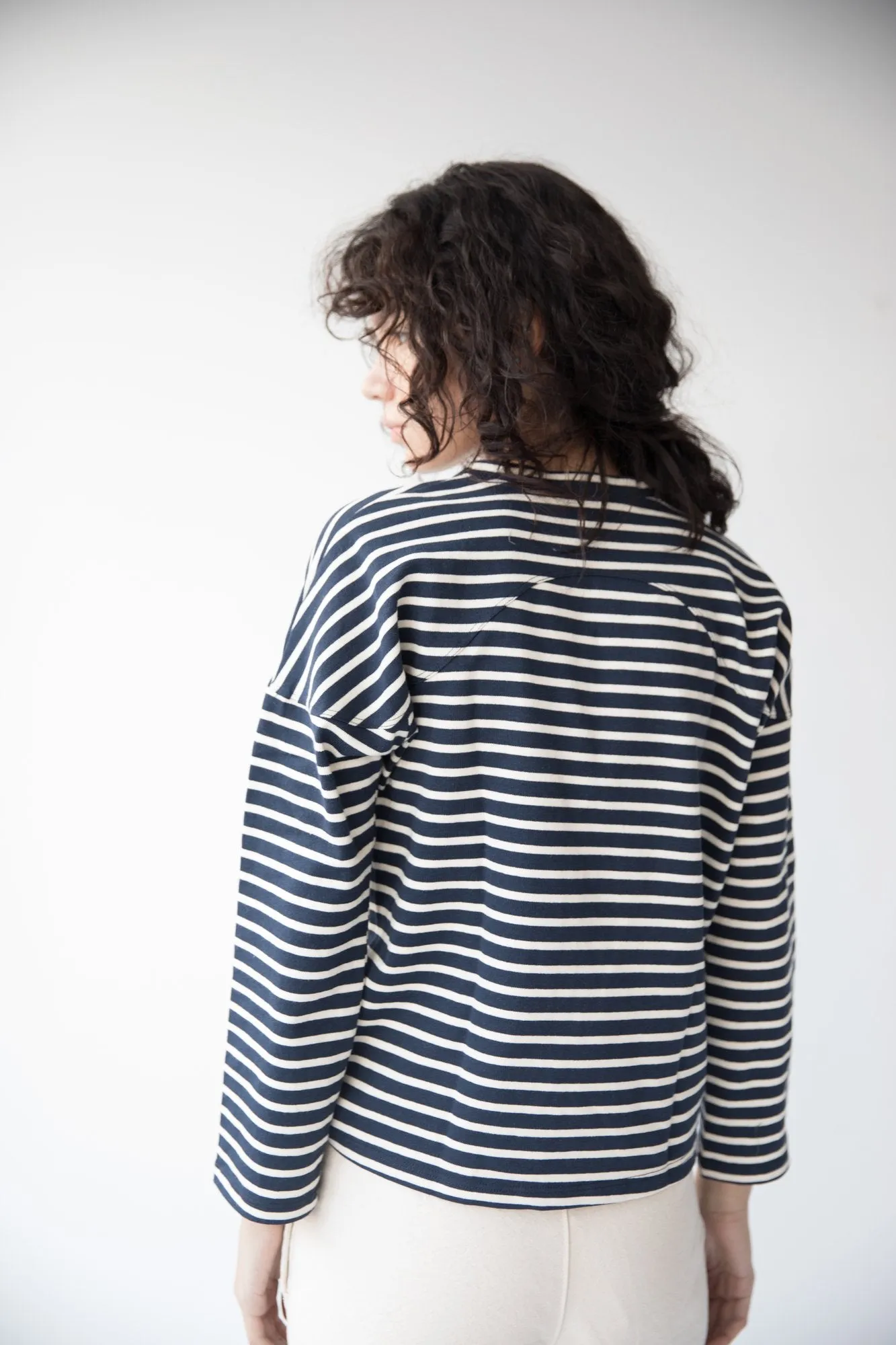 Miles Sweatshirt, Navy Stripe