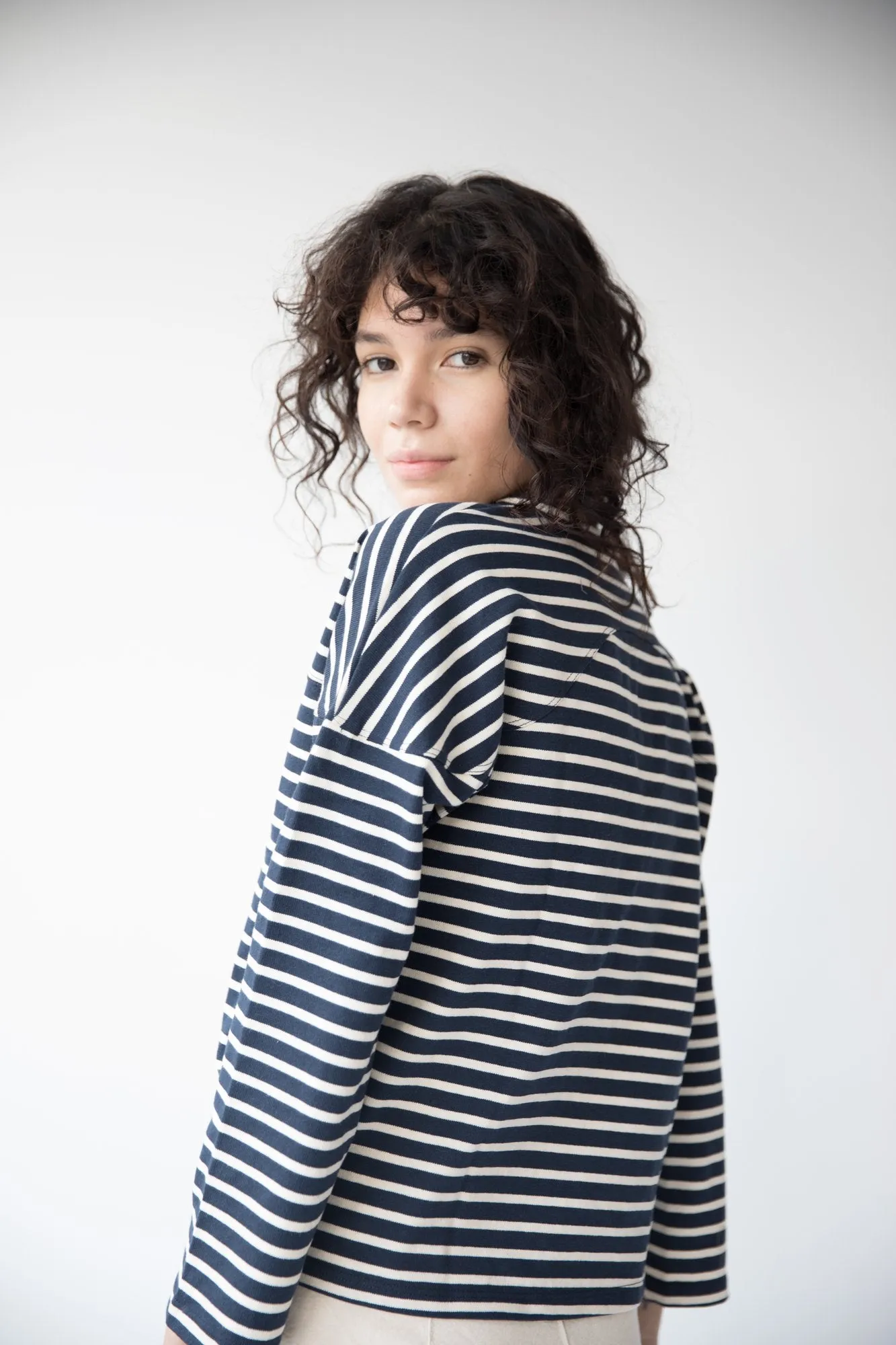 Miles Sweatshirt, Navy Stripe