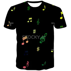 Music T-shirt Men Instrument Tshirt Printed Retro T-shirts Graphic Electronic Tshirts Casual