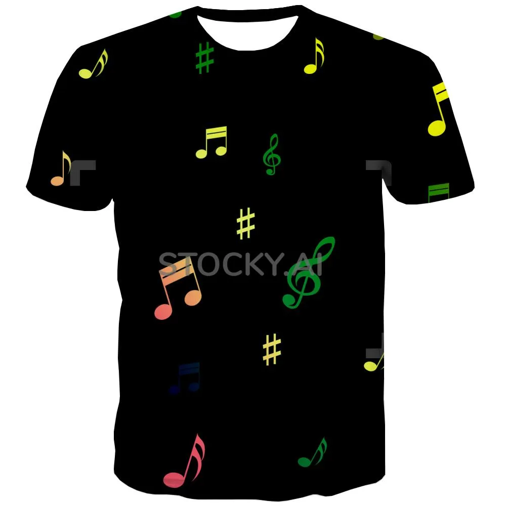 Music T-shirt Men Instrument Tshirt Printed Retro T-shirts Graphic Electronic Tshirts Casual