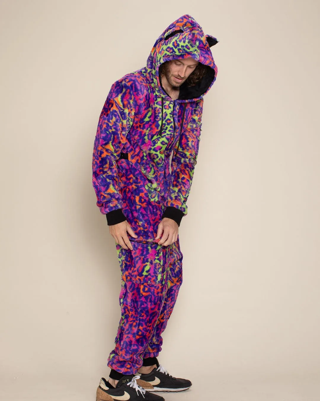 Neon Disco Cat Classic ULTRA SOFT Faux Fur Onesie | Men's