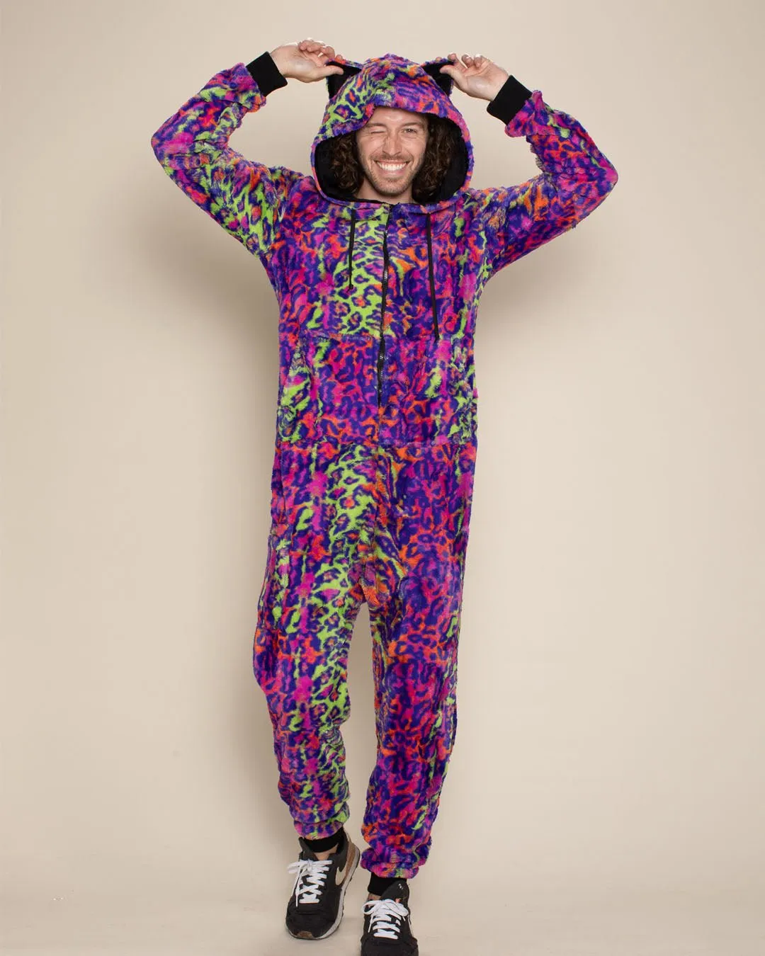 Neon Disco Cat Classic ULTRA SOFT Faux Fur Onesie | Men's