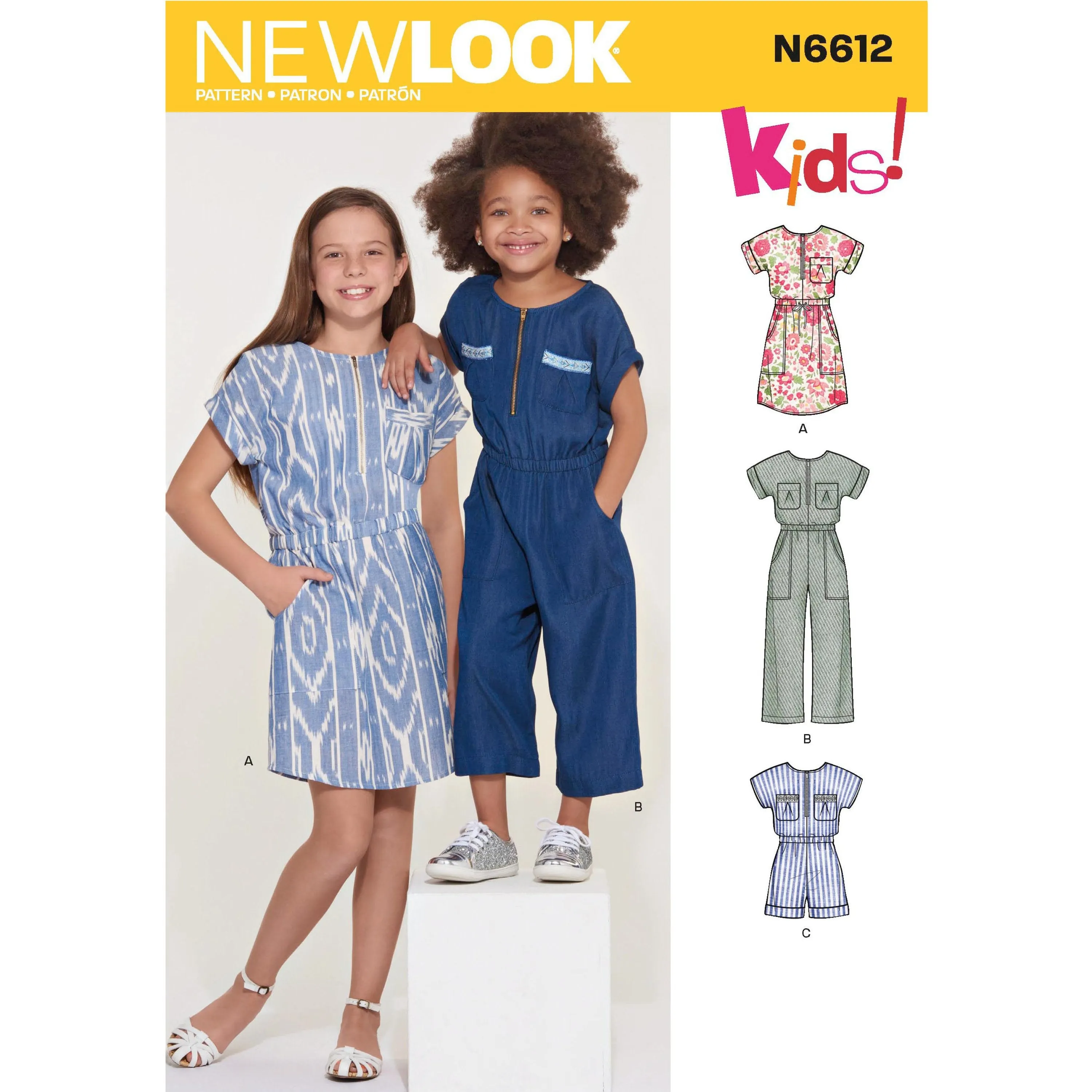 New Look Sewing Pattern 6612 Girls' Jumpsuit, Romper and Dress