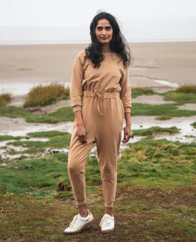 Nina Organic Cotton Jumpsuit In Fawn