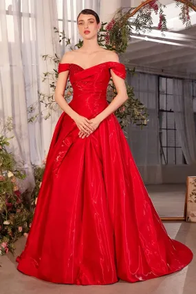 OFF THE SHOULDER ORGANZA BALL GOWN CDA1424