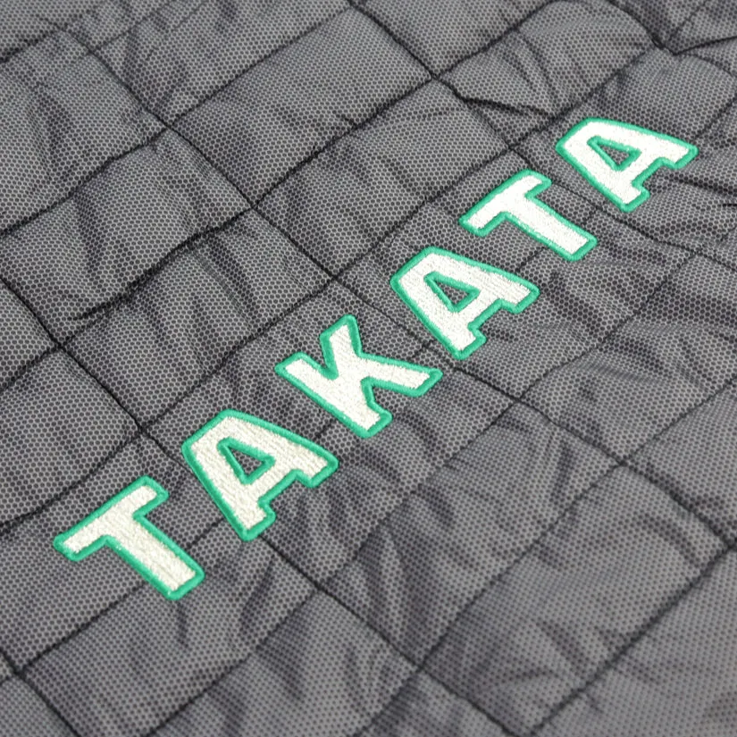 Official Takata Grey Zip-Up Puffer Jacket with Embroidered Logo - Small