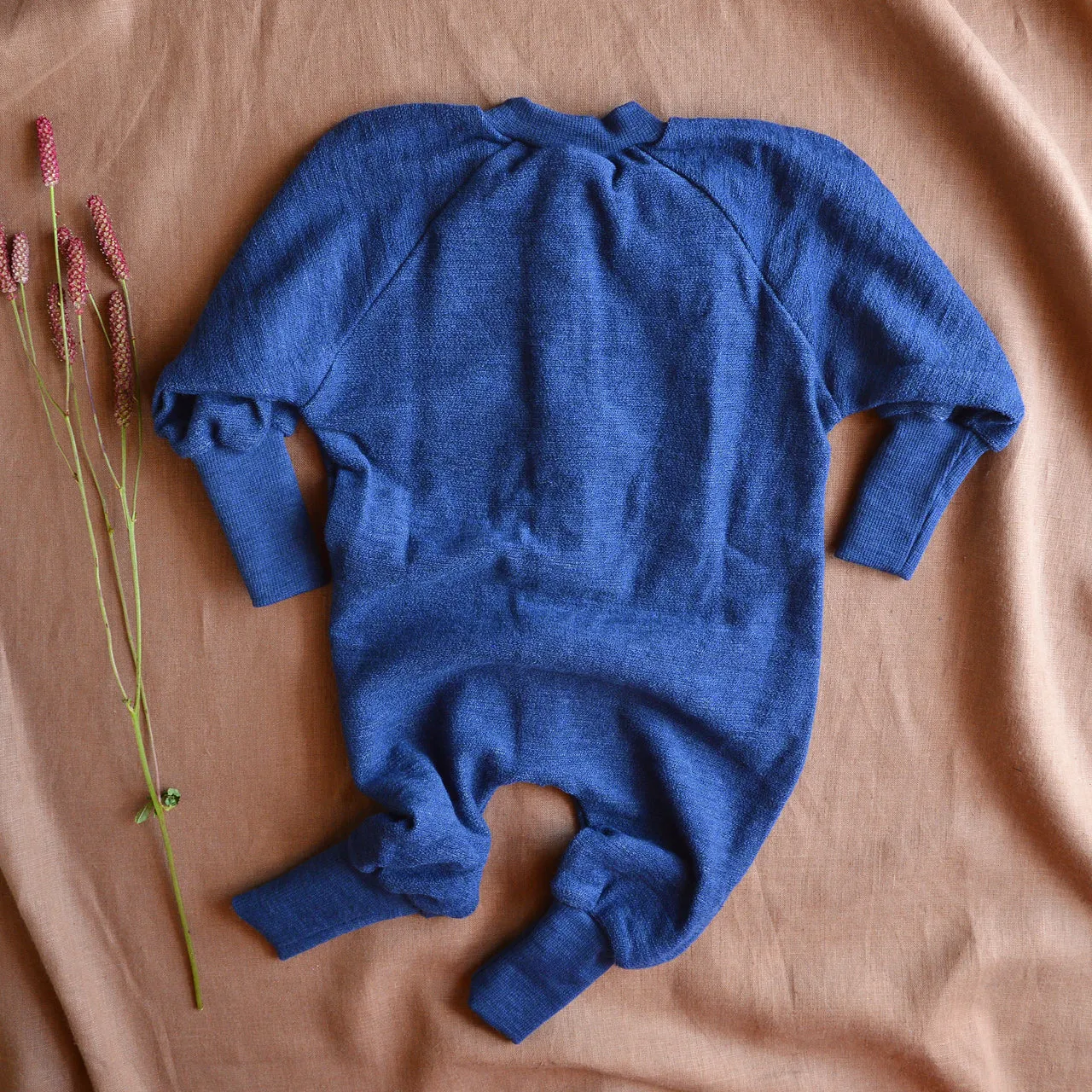 Onesie Sleepsuit - 100% Organic Merino Terry - Blue (3m-6y)