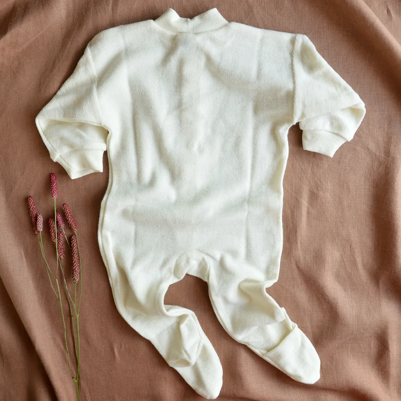 Onesie Sleepsuit in 100% Organic Merino Terry - Natural (0-6y)