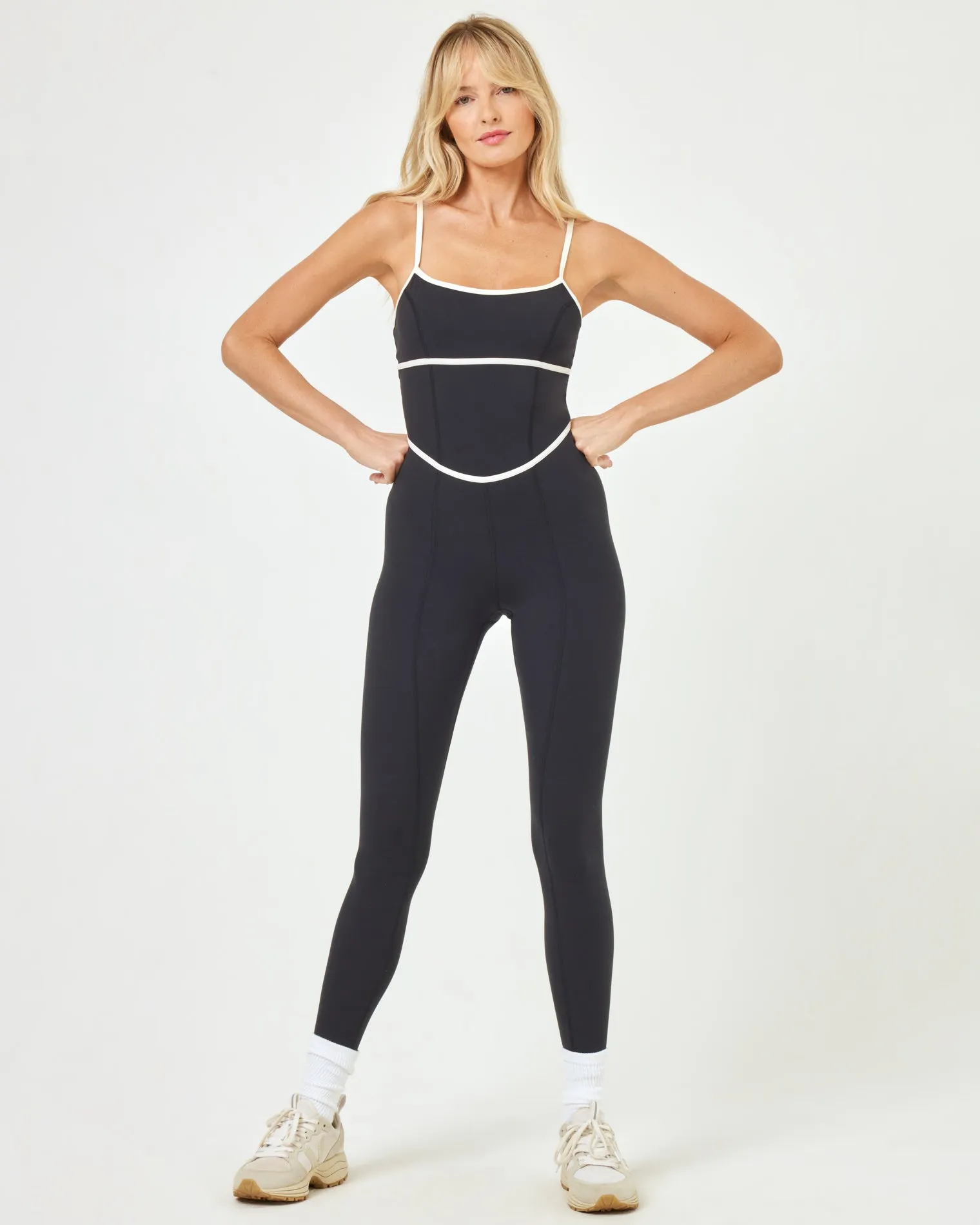 *Online Exclusive* <br> LSPACE ACTIVE Ace Jumpsuit - Black/Cream