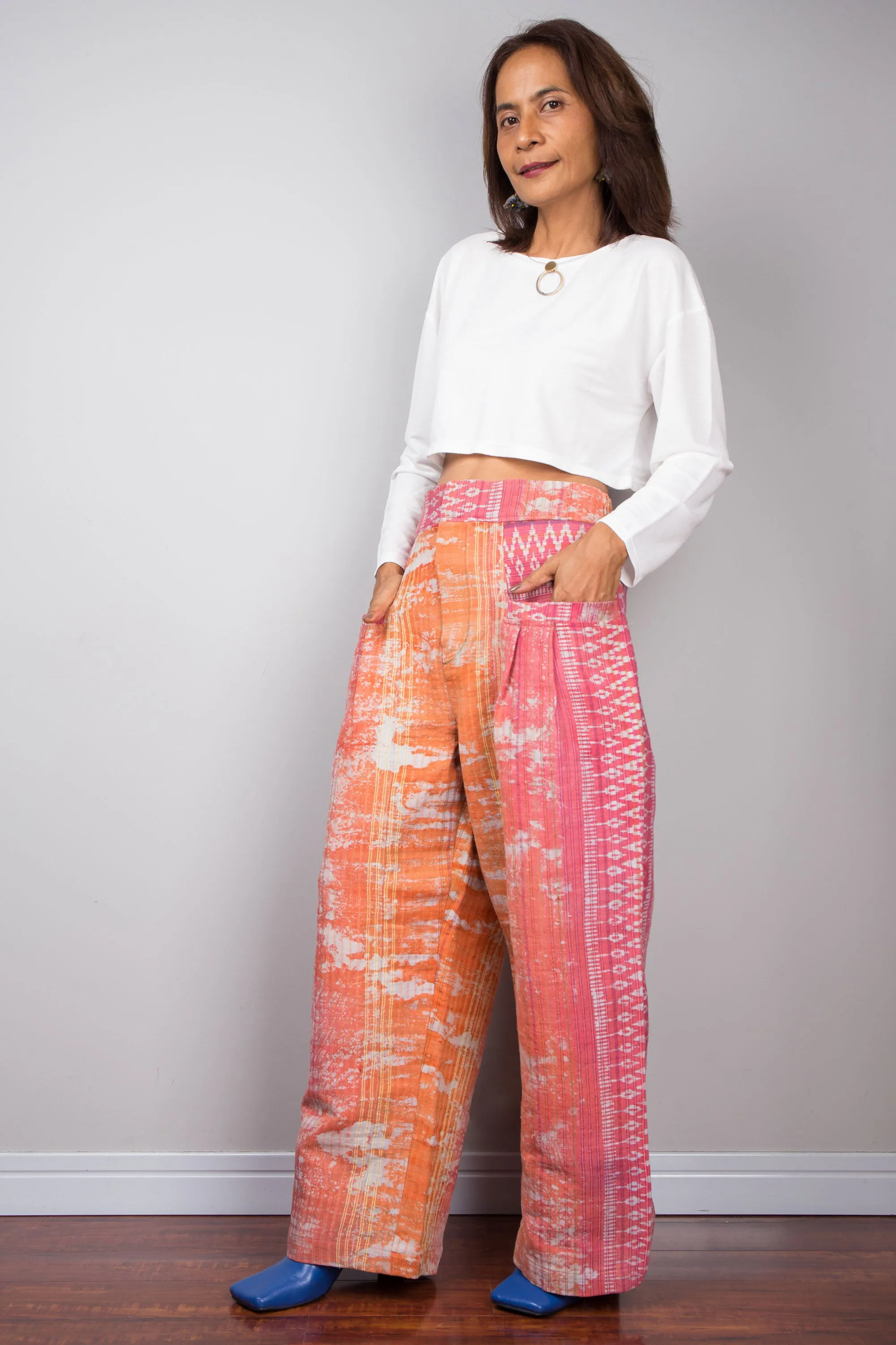 Orange hemp pants