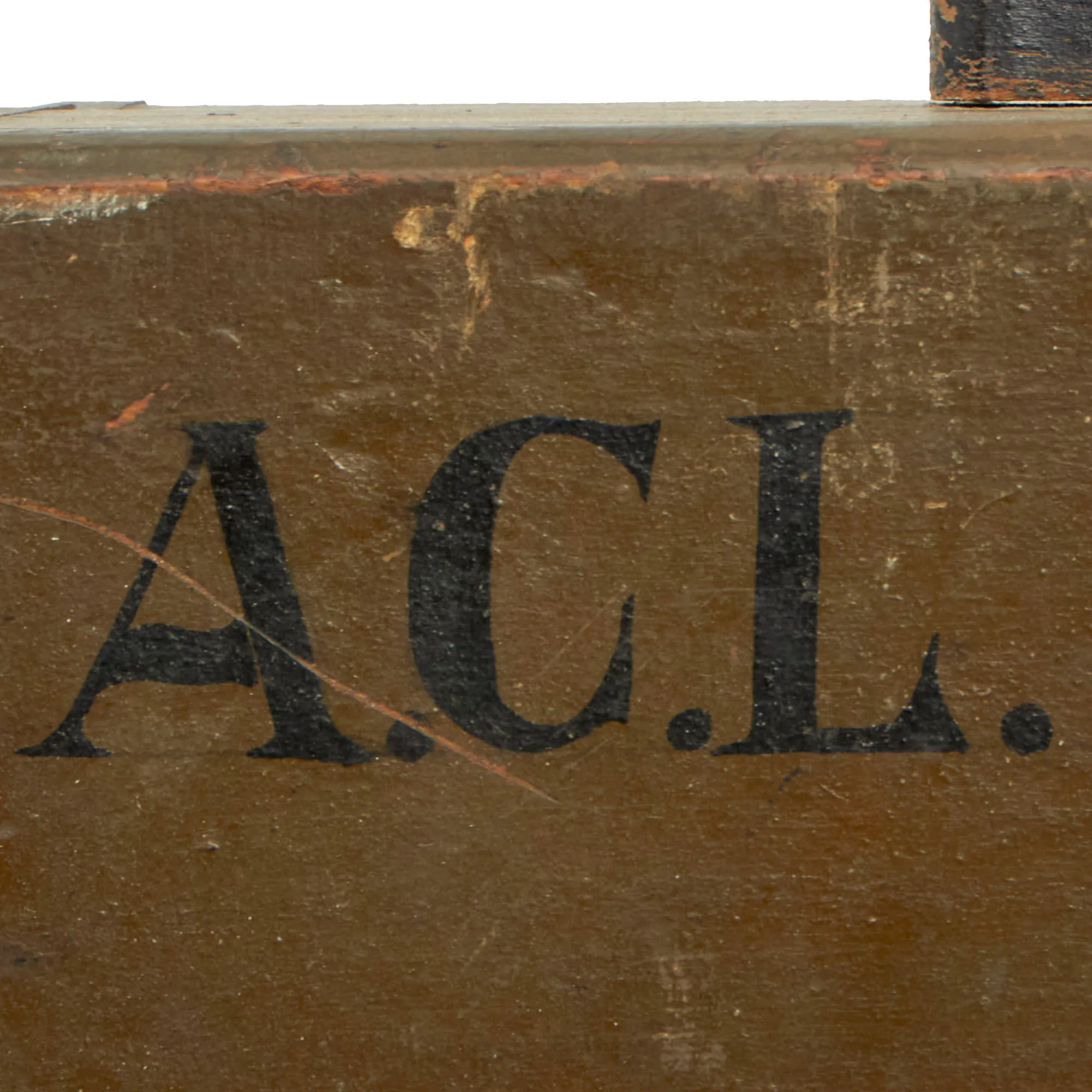 Original French WWI Wooden Typewriter Case With Painted Renault FT Light Tank on the Front - Formerly A.A.F. Tank Museum Collection