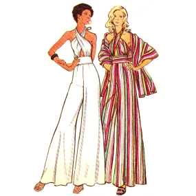 PDF - 1970s Sewing Pattern, Evening Jumpsuit & Stole - Bust: 38” (96.5cm) - Download