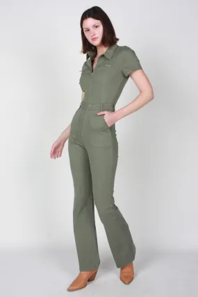 Pistola Martina Short Sleeve Flare Jumpsuit in Colonel