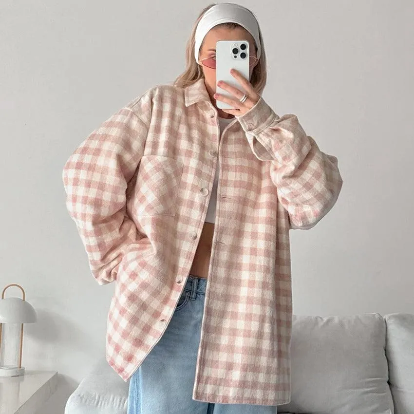 Plaid Loose Fashion Coat