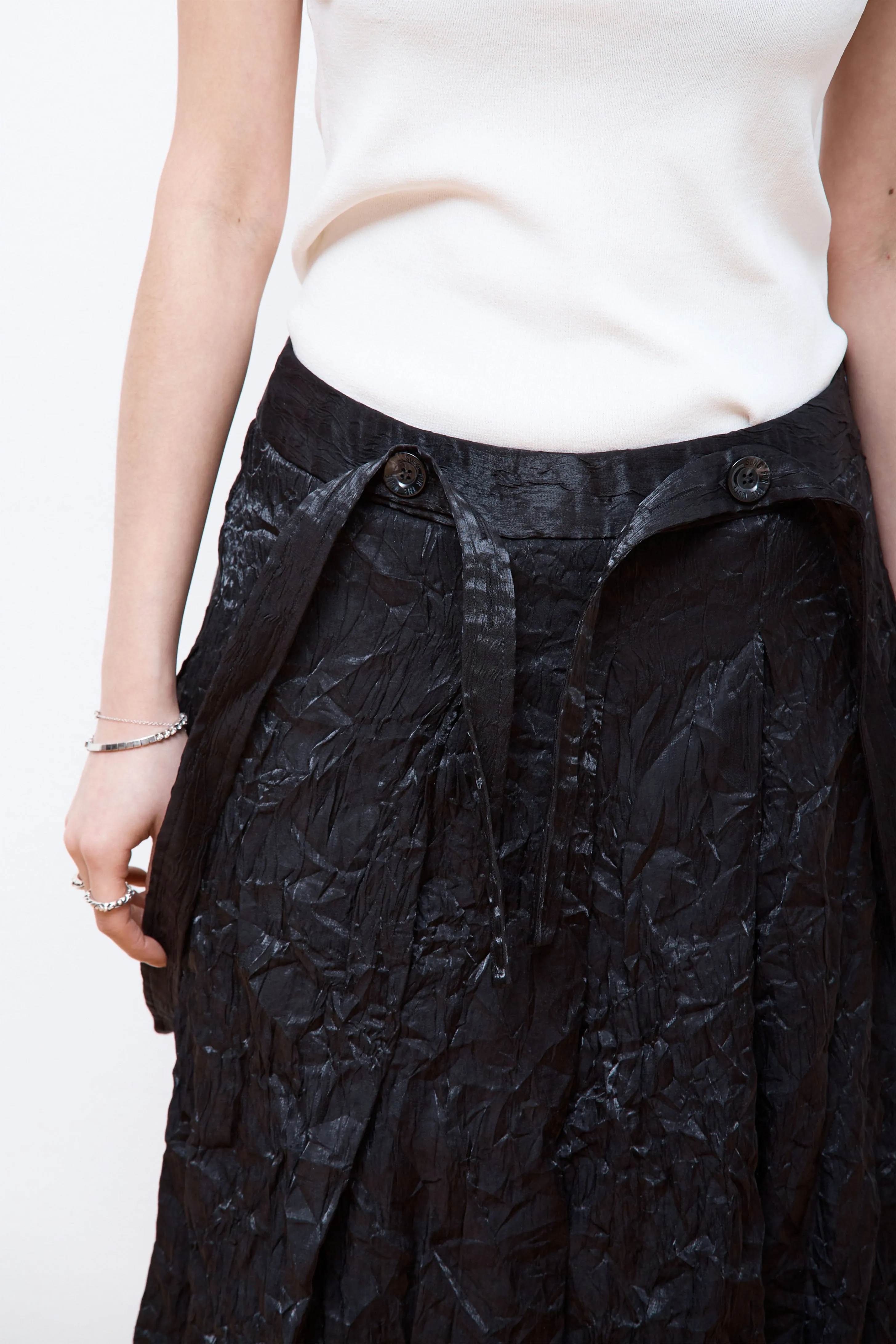 Pleated Lace Skirt Black