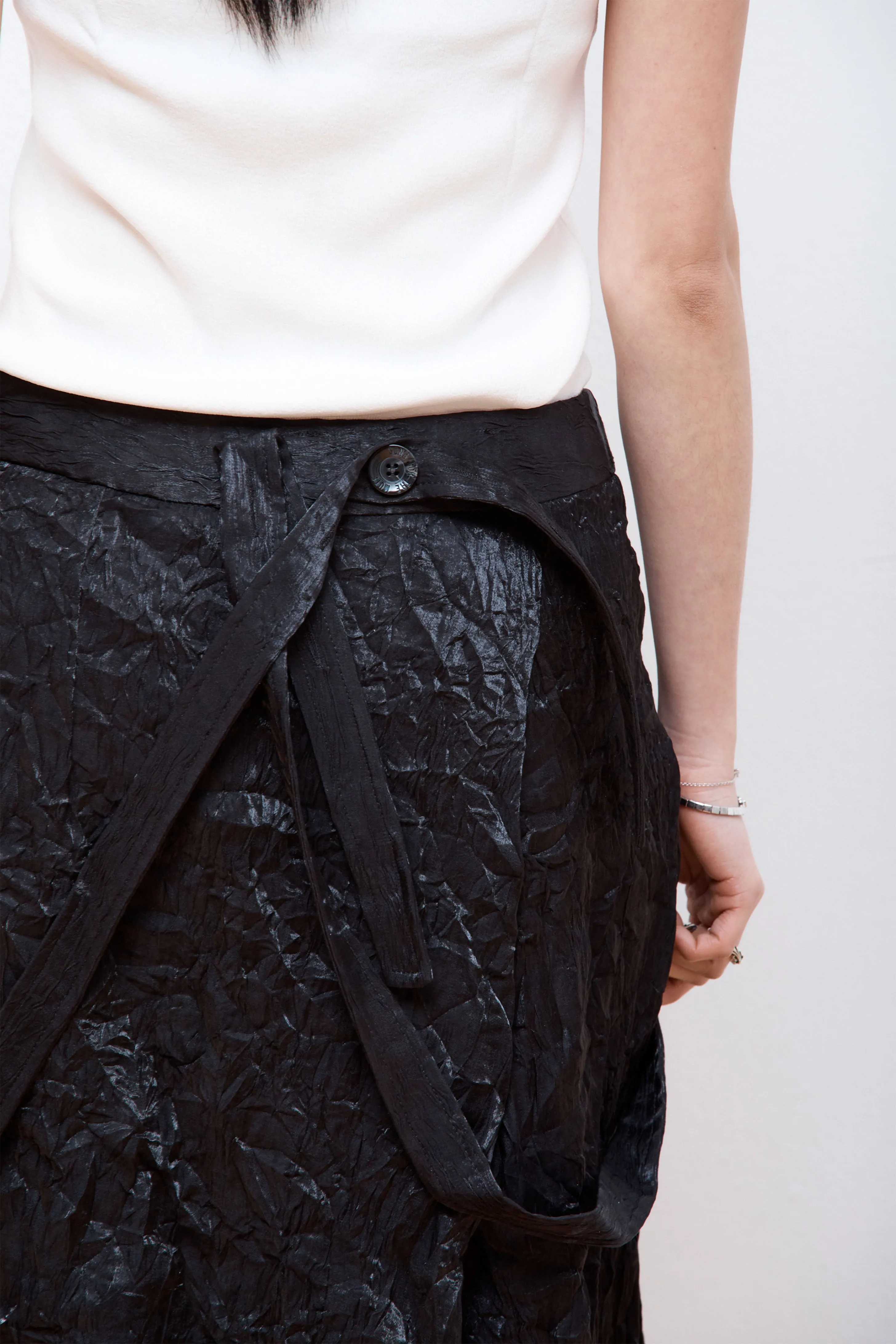 Pleated Lace Skirt Black