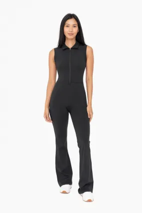 Preppy Vibes Black Collared Jumpsuit