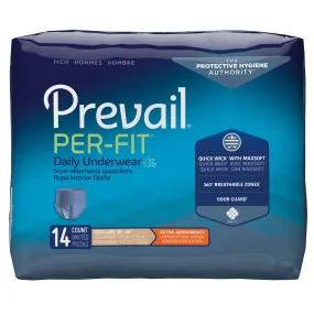 Prevail Per-Fit Incontinence Protective Underwear for Men, Extra Absorbency, Pull On with Tear Away Seams