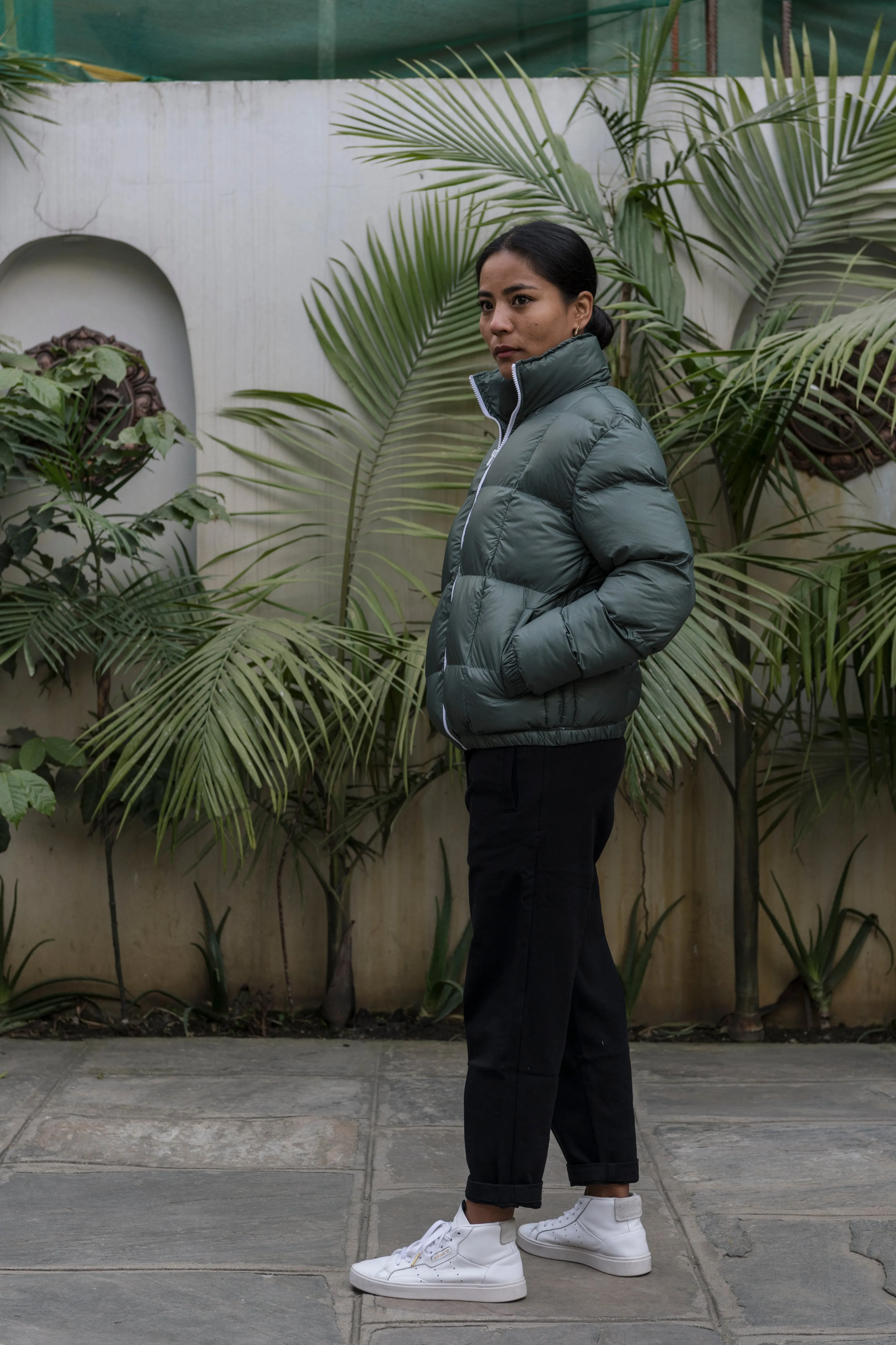 puffer jacket - anil - green