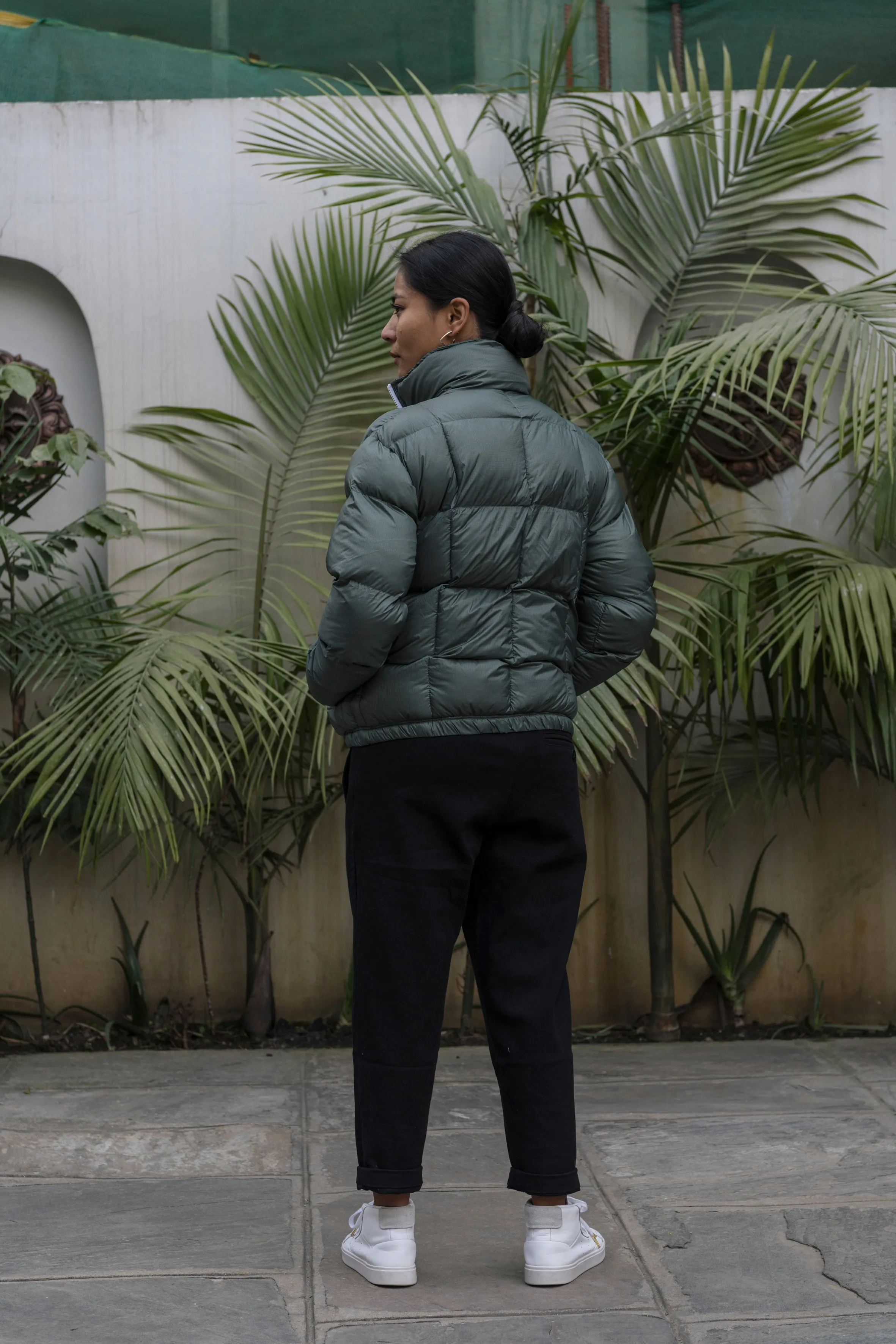 puffer jacket - anil - green