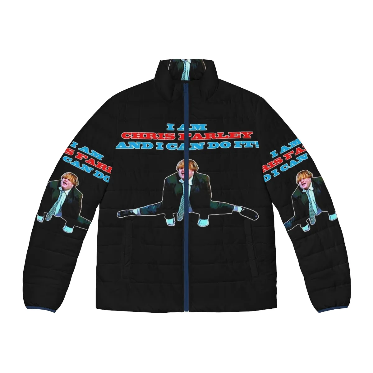 "Chris Farley's Iconic 'Motivational Speaker' Puffer Jacket"