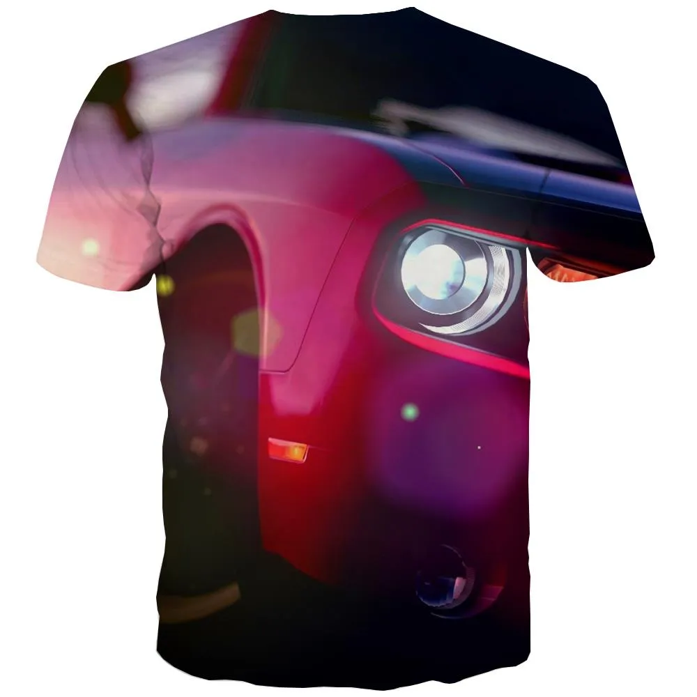 Racing Car T shirts Men Metal T-shirts 3d City Tshirt Anime Gray Shirt Print Retro T-shirts Graphic