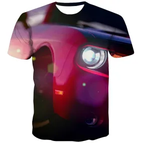 Racing Car T shirts Men Metal T-shirts 3d City Tshirt Anime Gray Shirt Print Retro T-shirts Graphic