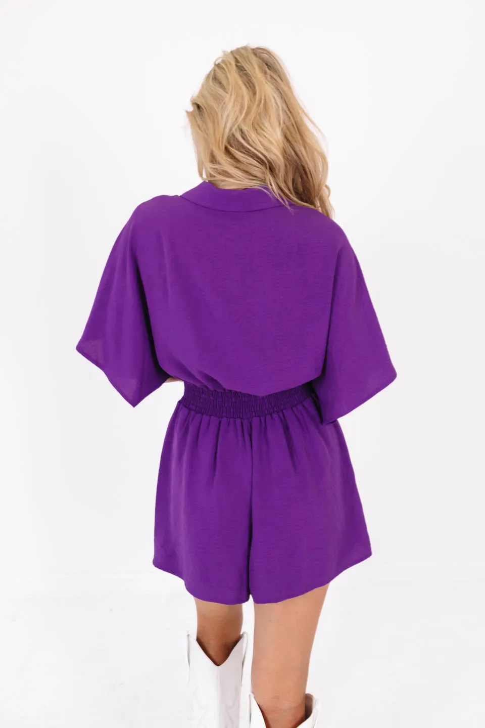 Ready to Rally Romper - Purple