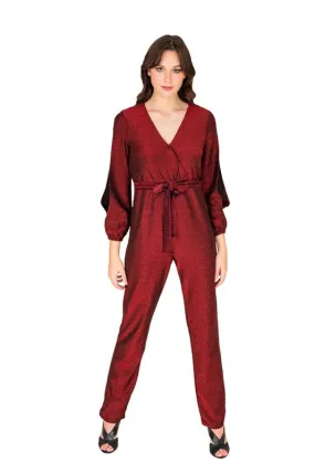 Red Shimmer Jumpsuit