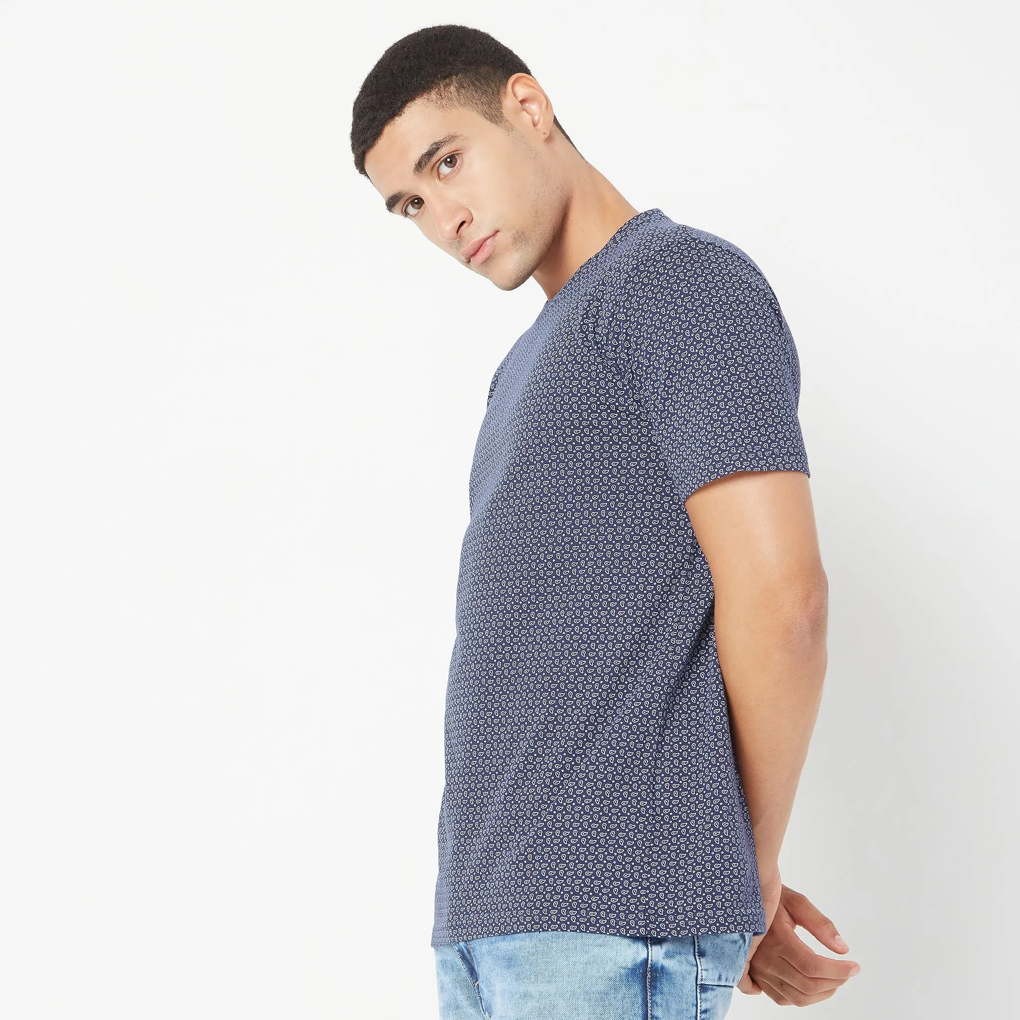 Regular Fit Micro Aop T-Shirt